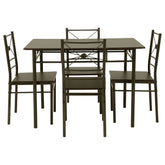 Anna 5-piece Rectangular Dining Table Set Dark Bronze